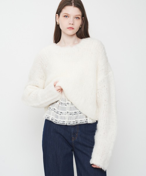 ME COUTURE（ミークチュール）の「シフォンレースピンタックブラウス（シャツ/ブラウス・レディース・アイボリー/ピンク・FREE）」の14枚目の写真