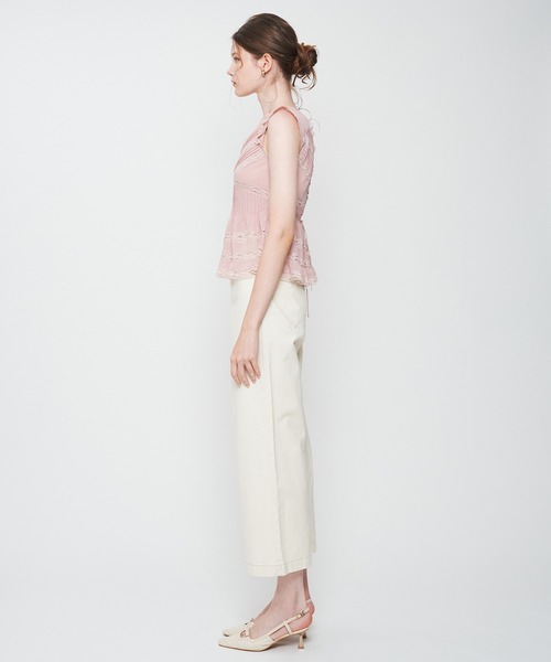 ME COUTURE（ミークチュール）の「シフォンレースピンタックブラウス（シャツ/ブラウス・レディース・アイボリー/ピンク・FREE）」の6枚目の写真