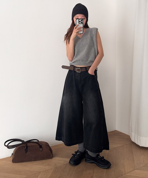 El mar ツイルキュロットパンツ（デニムパンツ）｜CANAL JEAN