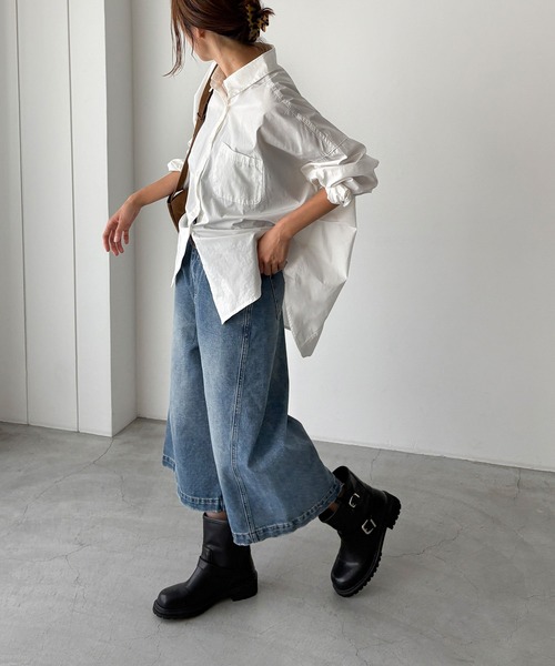 CANAL JEAN（キャナルジーン）の「El mar　ツイルキュロットパンツ（デニムパンツ・レディース・インディゴブルー/ブラウン/ブラック・SMALL/MEDIUM/LARGE）」の4枚目の写真