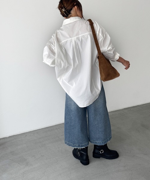 CANAL JEAN（キャナルジーン）の「El mar　ツイルキュロットパンツ（デニムパンツ・レディース・インディゴブルー/ブラウン/ブラック・SMALL/MEDIUM/LARGE）」の5枚目の写真