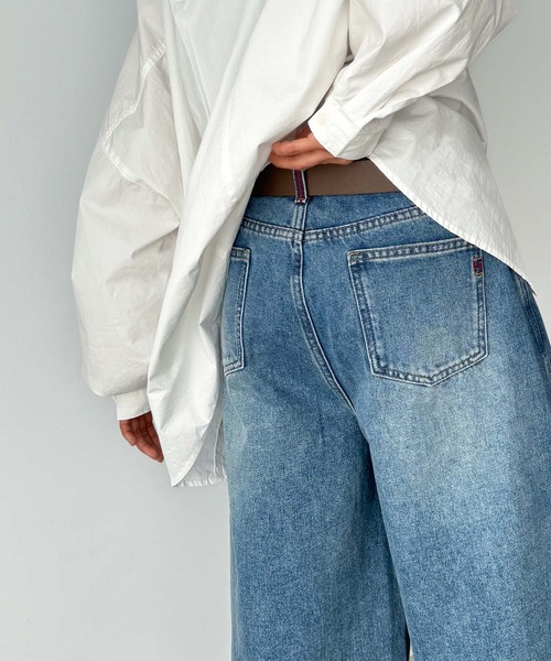 新品クレッシェントMサイズ デニムツイルキュロットパンツ 新品クレッシェントMサイズ デニムツイルキュロットパンツ