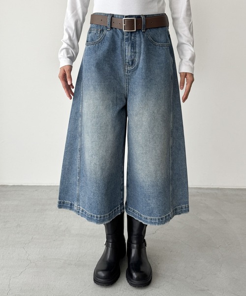 CANAL JEAN（キャナルジーン）の「El mar　ツイルキュロットパンツ（デニムパンツ・レディース・インディゴブルー/ブラウン/ブラック・SMALL/MEDIUM/LARGE）」の8枚目の写真