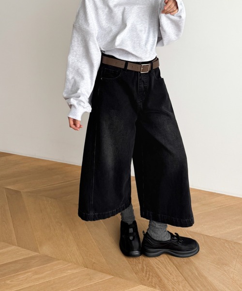 CANAL JEAN（キャナルジーン）の「El mar　ツイルキュロットパンツ（デニムパンツ・レディース・インディゴブルー/ブラウン/ブラック・SMALL/MEDIUM/LARGE）」の20枚目の写真