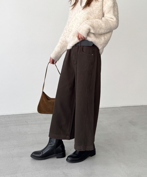 CANAL JEAN（キャナルジーン）の「El mar　ツイルキュロットパンツ（デニムパンツ・レディース・インディゴブルー/ブラウン/ブラック・SMALL/MEDIUM/LARGE）」の17枚目の写真