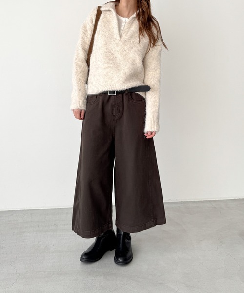 CANAL JEAN（キャナルジーン）の「El mar　ツイルキュロットパンツ（デニムパンツ・レディース・インディゴブルー/ブラウン/ブラック・SMALL/MEDIUM/LARGE）」の19枚目の写真