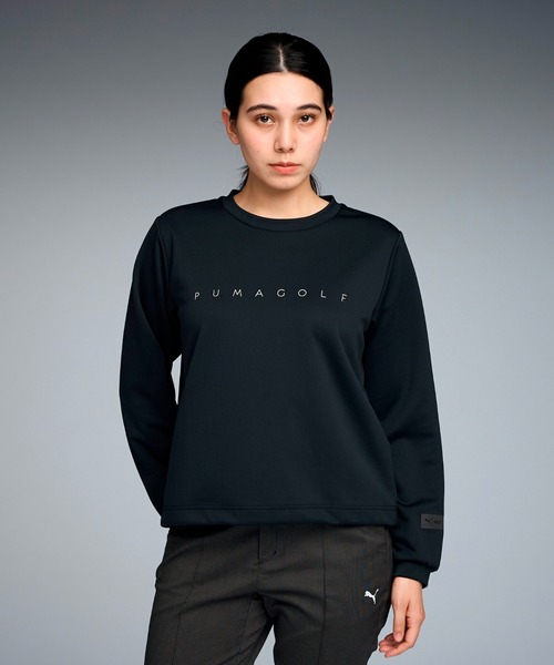 PUMA(プーマ)の「PUMA プーマ ウィメンズ ゴルフ PB クルーネック プルオーバー(スウェット・レディース・ブラック/アッシュ・MEDIUM/LARGE/X-LARGE/SMALL)」の1枚目の写真