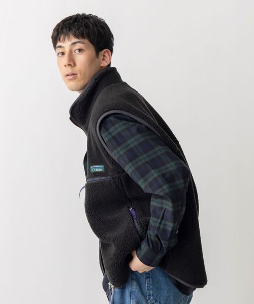 L.L.Bean(エルエルビーン)の「【JAPAN EDITION】トップシャム・ボア・フリース・ベスト(ベスト・メンズ・ライトグレー/ブラック系・SMALL/MEDIUM/LARGE)」の4枚目の写真