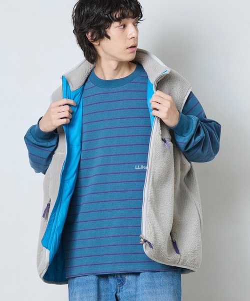 L.L.Bean(エルエルビーン)の「【JAPAN EDITION】トップシャム・ボア・フリース・ベスト(ベスト・メンズ・ライトグレー/ブラック系・SMALL/MEDIUM/LARGE)」の9枚目の写真