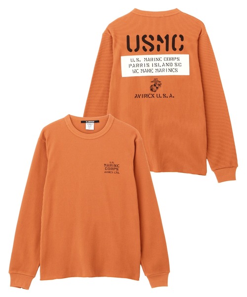 WEB&DEPOT限定》SHEETING PATCH WAFFLE L/S T-SHIRT / シーチング 