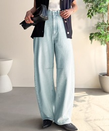 Java（ジャバ）の「《JaVaジャバコラボ》旬顔シルエットで魅せる。コットン100％カーブシルエットデニムパンツ（デニムパンツ）」