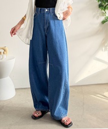 Java（ジャバ）の「《JaVaジャバコラボ》旬顔シルエットで魅せる。コットン100％カーブシルエットデニムパンツ（デニムパンツ）」