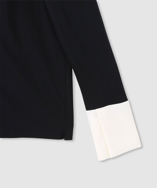 allureville(アルアバイル)の「ファンクショナルカットプルオーバー(Tシャツ/カットソー・レディース・ブラック/オフホワイト・2)」の6枚目の写真