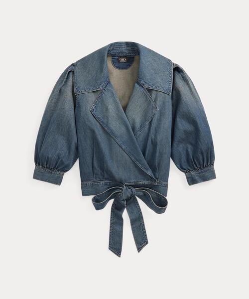 RRL(ダブル アール エル)の「インディゴ デニム ラップ ブラウス(シャツ/ブラウス・レディース・ネイビー系1・1/2/3/4/5)」の9枚目の写真