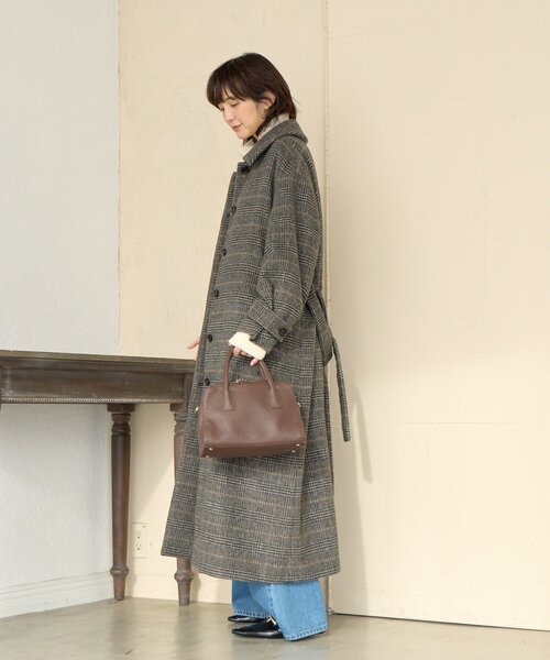 RIVE DROITE(リヴドロワ)の「【インフルエンサーSHIHO企画】チェックステンカラーコート(ステンカラーコート・レディース・グレー/ブラウン・38/36)」の5枚目の写真