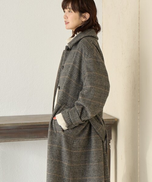 RIVE DROITE(リヴドロワ)の「【インフルエンサーSHIHO企画】チェックステンカラーコート(ステンカラーコート・レディース・グレー/ブラウン・38/36)」の8枚目の写真