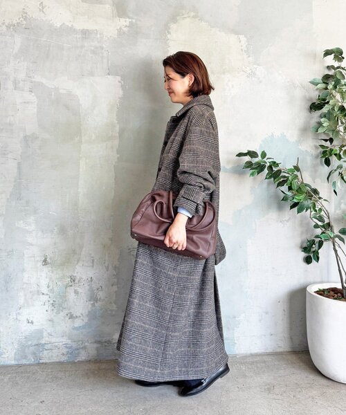 RIVE DROITE(リヴドロワ)の「【インフルエンサーSHIHO企画】チェックステンカラーコート(ステンカラーコート・レディース・グレー/ブラウン・38/36)」の16枚目の写真