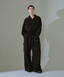 Camphor wood(Jt@[Ebh)snow-wash faded rayon nylon l/s jump suit / P~JEHbVtF[hiC[L/SWvX[c(Ȃ/I[C)