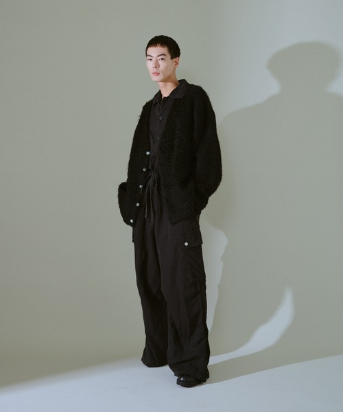 snow-wash faded rayon nylon l/s jump suit / ケミカルウォッシュ