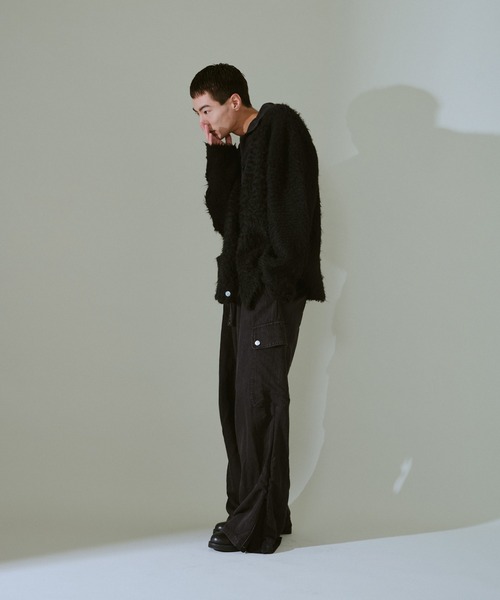 snow-wash faded rayon nylon l/s jump suit / ケミカルウォッシュ