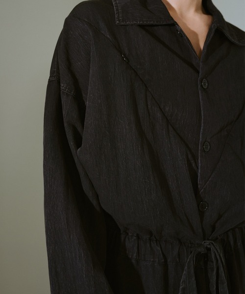 CAMPHOR WOOD(カンファーウッド)の「snow-wash faded rayon nylon l/s jump suit / ケミカルウォッシュフェードナイロンレーヨンL/Sジャンプスーツ(つなぎ/オールインワン・メンズ・ブラック系2/ブラック系1・SMALL/MEDIUM/LARGE)」の19枚目の写真