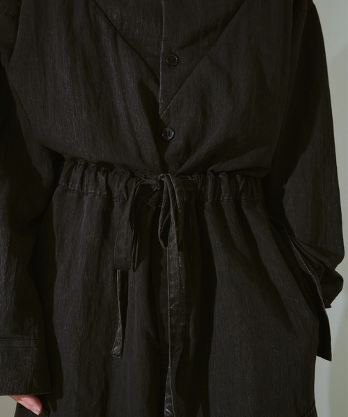 CAMPHOR WOOD(カンファーウッド)の「snow-wash faded rayon nylon l/s jump suit / ケミカルウォッシュフェードナイロンレーヨンL/Sジャンプスーツ(つなぎ/オールインワン・メンズ・ブラック系2/ブラック系1・SMALL/MEDIUM/LARGE)」の18枚目の写真
