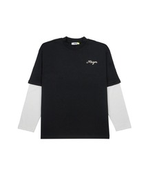 MSGM ブラック ロングスリーブ Tシャツ MSGM tシャツ 「NEW」MSGM ブラッシュロゴ ロングスリーブT