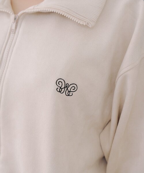 Another Branch olive des olive（アナザーブランチオリーブデオリーブ）の「【丈が選べる！】スエードポンチトラックジャケット（ブルゾン・レディース・チャコールグレー/ブラウン/アイボリー・SMALL/MEDIUM）」の4枚目の写真