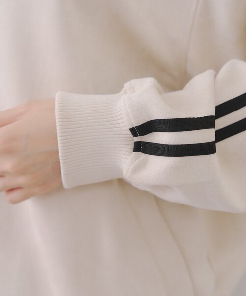 Another Branch olive des olive（アナザーブランチオリーブデオリーブ）の「【丈が選べる！】スエードポンチトラックジャケット（ブルゾン・レディース・チャコールグレー/ブラウン/アイボリー・SMALL/MEDIUM）」の5枚目の写真