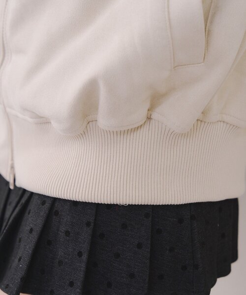 Another Branch olive des olive（アナザーブランチオリーブデオリーブ）の「【丈が選べる！】スエードポンチトラックジャケット（ブルゾン・レディース・チャコールグレー/ブラウン/アイボリー・SMALL/MEDIUM）」の8枚目の写真