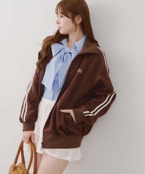 丈が選べる！】スエードポンチトラックジャケット（ブルゾン