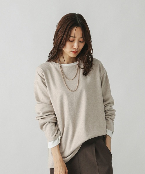 GLOBAL WORK(グローバルワーク)の「Fffit エフィット/汚れ落ちやすい長袖T/580820(Tシャツ/カットソー・レディース・ベージュ/ネイビー/ホワイト系その他2/ブラック・MEDIUM/SMALL/LARGE/X-LARGE)」の16枚目の写真