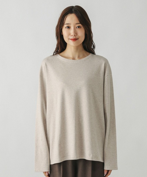 GLOBAL WORK(グローバルワーク)の「Fffit エフィット/汚れ落ちやすい長袖T/580820(Tシャツ/カットソー・レディース・ベージュ/ネイビー/ホワイト系その他2/ブラック・MEDIUM/SMALL/LARGE/X-LARGE)」の10枚目の写真