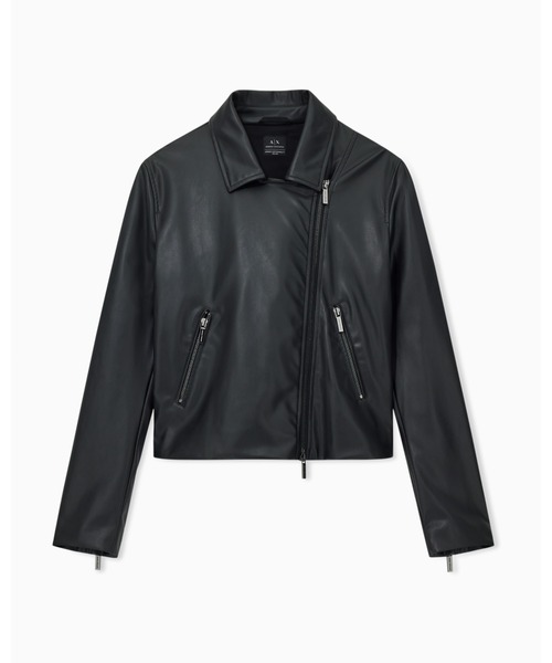 ARMANI EXCHANGE（アルマーニエクスチェンジ）の「【A|X アルマーニ エクスチェンジ】＜オンライン限定＞PUライダースジャケット（ライダースジャケット・レディース・ブラック・X-SMALL/X-LARGE/SMALL/MEDIUM/LARGE）」の4枚目の写真