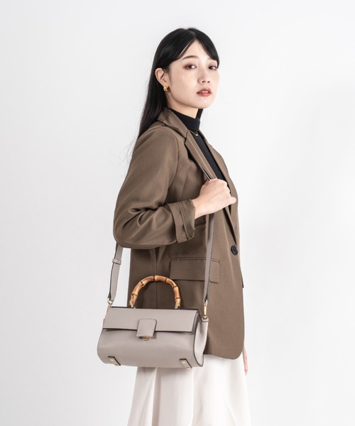 LORISTELLA(ロリステッラ)の「【LORISTELLA/ロリステッラ】2WAY レザー バンブーハンドル ハンドバッグ ワンハンドル バッグ BETH イタリア製(ショルダーバッグ・レディース・ブラック/スモークピンク・FREE)」の11枚目の写真
