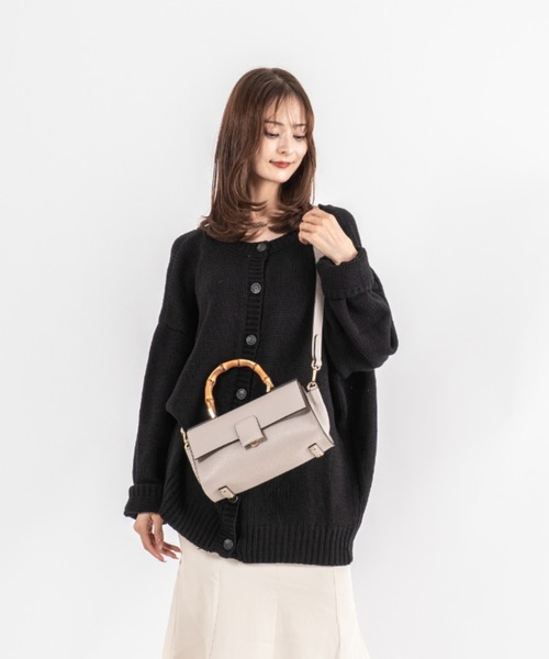 LORISTELLA(ロリステッラ)の「【LORISTELLA/ロリステッラ】2WAY レザー バンブーハンドル ハンドバッグ ワンハンドル バッグ BETH イタリア製(ショルダーバッグ・レディース・ブラック/スモークピンク・FREE)」の17枚目の写真