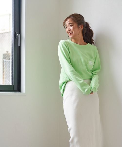 Ocean Pacific(オーシャンパシフィック)の「【OP:オーピー】レディース 胸ポケットバックプリント長袖ロンT(Tシャツ/カットソー・レディース・グリーン・LARGE)」の8枚目の写真