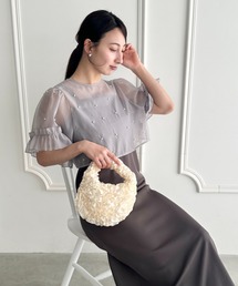 Outfitter lab（アウトフィッターラボ）の「スタイルアップ◎ フォーマル 二次会オケージョン パーティードレス パールトップスキャミワンピース２点セットドレス結婚式 お呼ばれ（ドレス）」