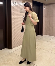 Outfitter lab（アウトフィッターラボ）の「スタイルアップ◎ フォーマル 二次会オケージョン パーティードレス パールトップスキャミワンピース２点セットドレス結婚式 お呼ばれ（ドレス）」