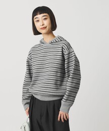 BEAUTY&YOUTH UNITED ARROWS | コットンウールブレンド ソリッド＆ボーダーニットフーディ ウォッシャブル(ニット/セーター)