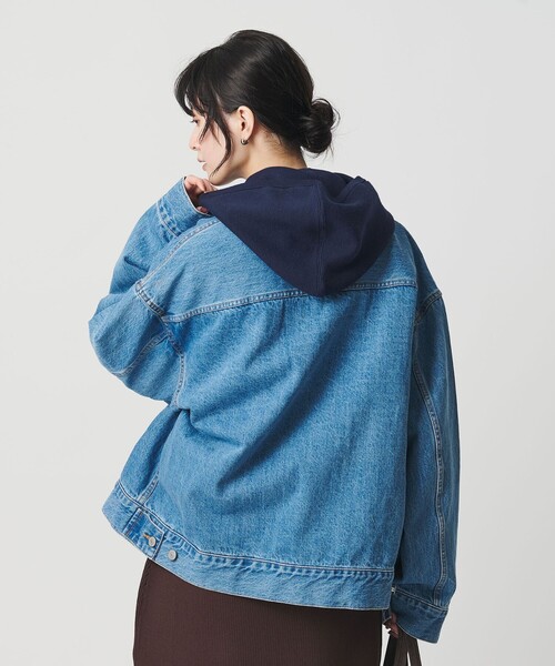 BEAUTY&YOUTH UNITED ARROWS（ビューティーアンドユースユナイテッドアローズ）の「コットンウールブレンド ソリッド＆ボーダーニットフーディ ウォッシャブル（ニット/セーター・レディース・ライトグレー/その他1/ワイン/ネイビー・FREE）」の9枚目の写真