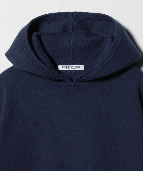 BEAUTY&YOUTH UNITED ARROWS（ビューティーアンドユースユナイテッドアローズ）の「コットンウールブレンド ソリッド＆ボーダーニットフーディ ウォッシャブル（ニット/セーター・レディース・ライトグレー/その他1/ワイン/ネイビー・FREE）」の12枚目の写真