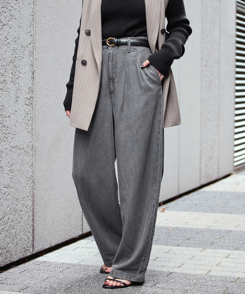 B.C STOCK(ベーセーストック)の「《追加4》ウォッシャブル / DU JOUR/デュ ジュール TROUSER JEAN(デニムパンツ・レディース・チャコールグレー/ネイビー/ブルー系その他・36/38)」の2枚目の写真