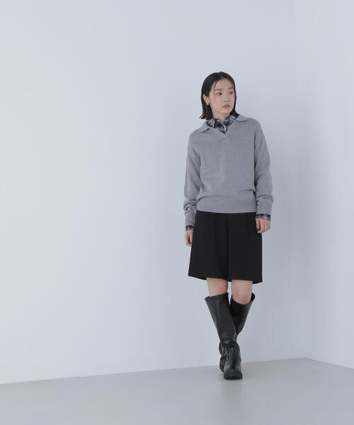 NATURAL BEAUTY BASIC(ナチュラルビューティーベーシック)の「◇スキッパーポロニット(ニット/セーター・レディース・ベージュ/ブルー/グレー・FREE)」の11枚目の写真