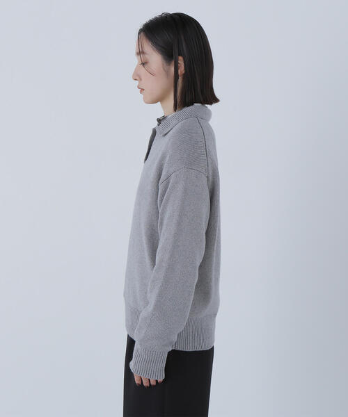 NATURAL BEAUTY BASIC(ナチュラルビューティーベーシック)の「◇スキッパーポロニット(ニット/セーター・レディース・ベージュ/ブルー/グレー・FREE)」の12枚目の写真