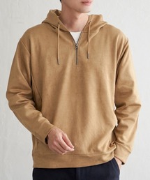 ikka（イッカ）の「【抗菌防臭／吸水速乾】GOKU楽スエードハーフジップパーカ（パーカー）」