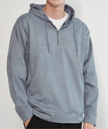 ikka（イッカ）の「【抗菌防臭／吸水速乾】GOKU楽スエードハーフジップパーカ（パーカー）」