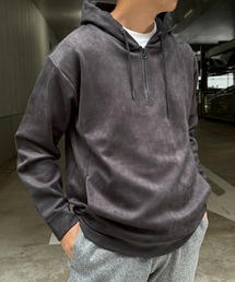 ikka（イッカ）の「【抗菌防臭／吸水速乾】GOKU楽スエードハーフジップパーカ（パーカー）」