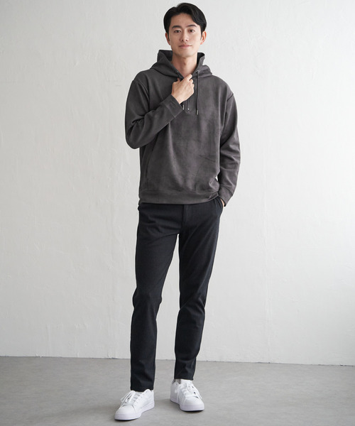 ikka（イッカ）の「【抗菌防臭／吸水速乾】GOKU楽スエードハーフジップパーカ（パーカー・メンズ・カーキ/グレイッシュベージュ/ブルー/キャメル/チャコール・M/L/XL/S）」の16枚目の写真