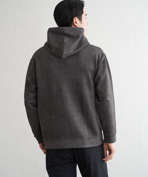 ikka（イッカ）の「【抗菌防臭／吸水速乾】GOKU楽スエードハーフジップパーカ（パーカー・メンズ・カーキ/グレイッシュベージュ/ブルー/キャメル/チャコール・M/L/XL/S）」の11枚目の写真